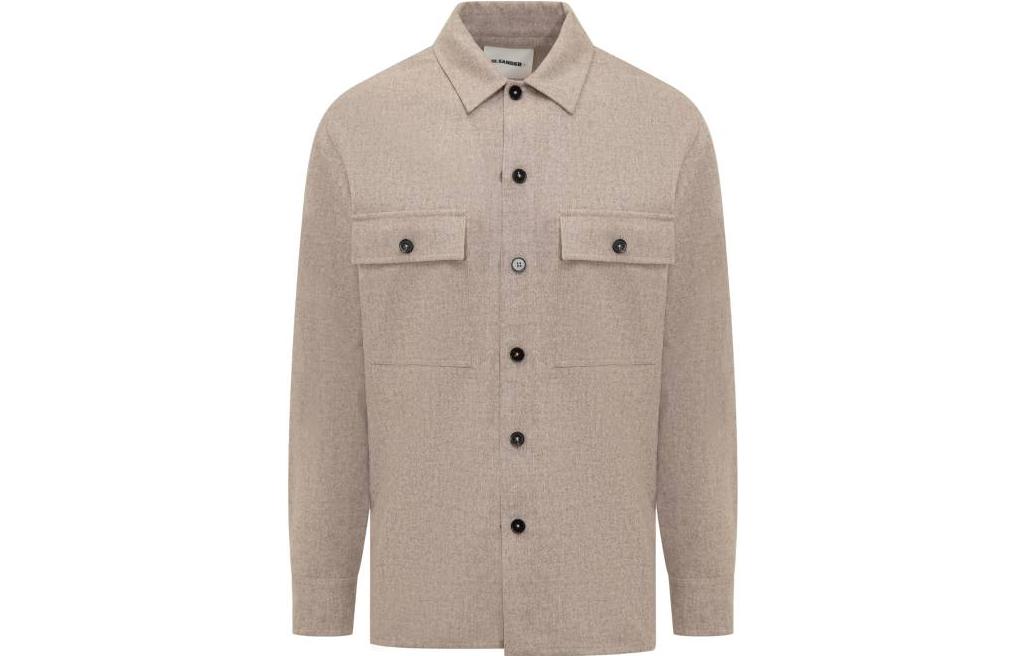 JIL SANDER SS23 Khaki Solid Color Long Sleeve Blazer Jacket J47DL0131J40119256