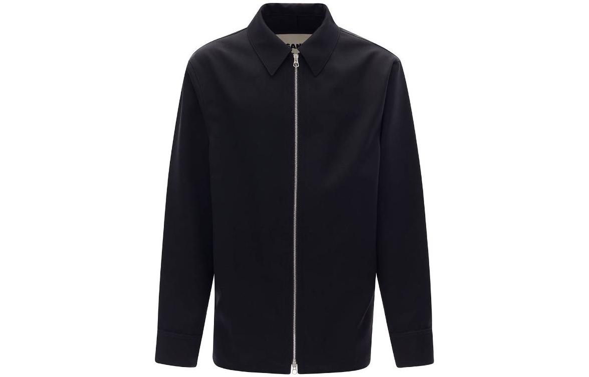 JIL SANDER SS23 Oversized Plain Long-Sleeve Shirt Jacket Men’s Black J22BN0118-J40021-001