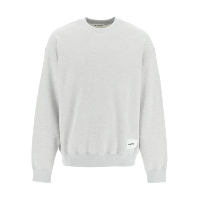 JIL SANDER SS23 Solid Color Logo Crewneck Long Sleeve Sweatshirt Grey Men J47GU0104-J20010-052