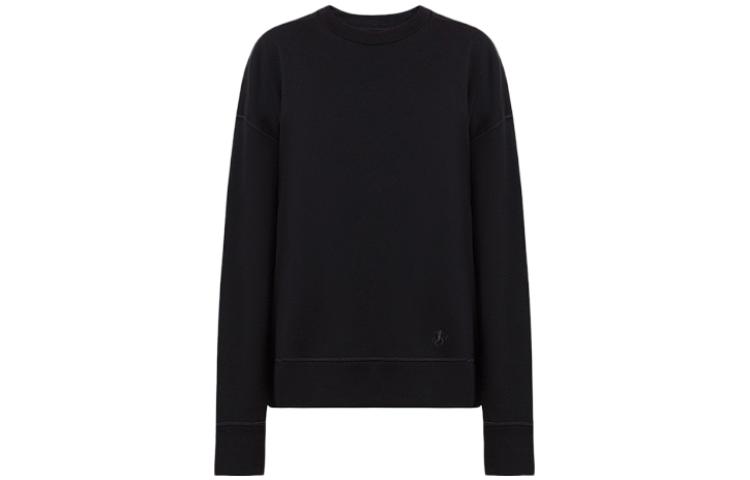 JIL SANDER SS23 Unisex Solid Black Crewneck Pullover Sweatshirt Long Sleeve J40GU0003-J45050-001