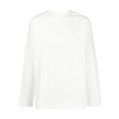 JIL SANDER SS23 White Crewneck Long Sleeve Blended Sweatshirt J22GC0108J20017100
