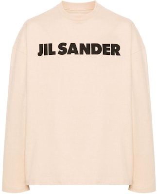 JIL SANDER SS24 Beige Letter-Print Long-Sleeve Pullover T-Shirt. J22GC0136J20215-BEIGE Order JIL SANDER SS24 Beige Letter-Print Long-Sleeve Pullover T-Shirt. J22GC0136J20215-BEIGE