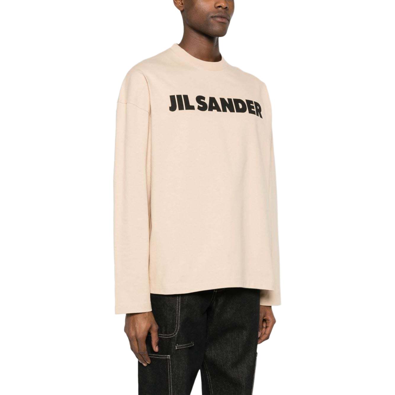 Purchase ジルサンダー SS24 ベージュ ロゴプリント ロングスリーブ プルオーバー Tシャツ J22GC0136J20215-BEIGE