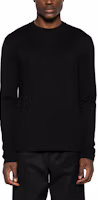 Lookbook JIL SANDER SS24 黑色棉質長袖圓領Logo印花T恤 J22GC0188J46219-BLACK