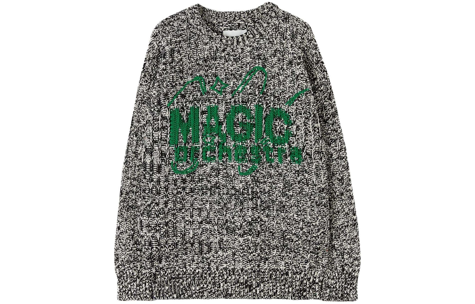 Jil Sander SS24  Black Jacquard Pattern Knit Crewneck Sweater. J22GP0193J15388-BLACK