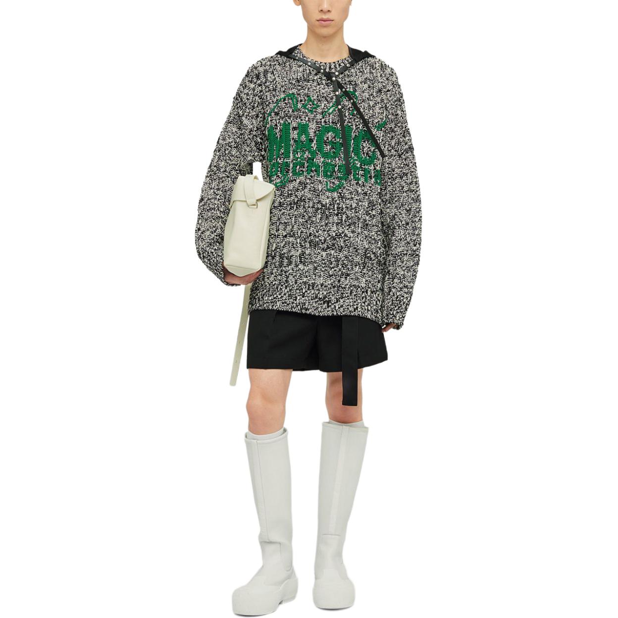 Lookbook Jil Sander SS24 黑色提花圖案針織圓領毛衣 J22GP0193J15388-BLACK