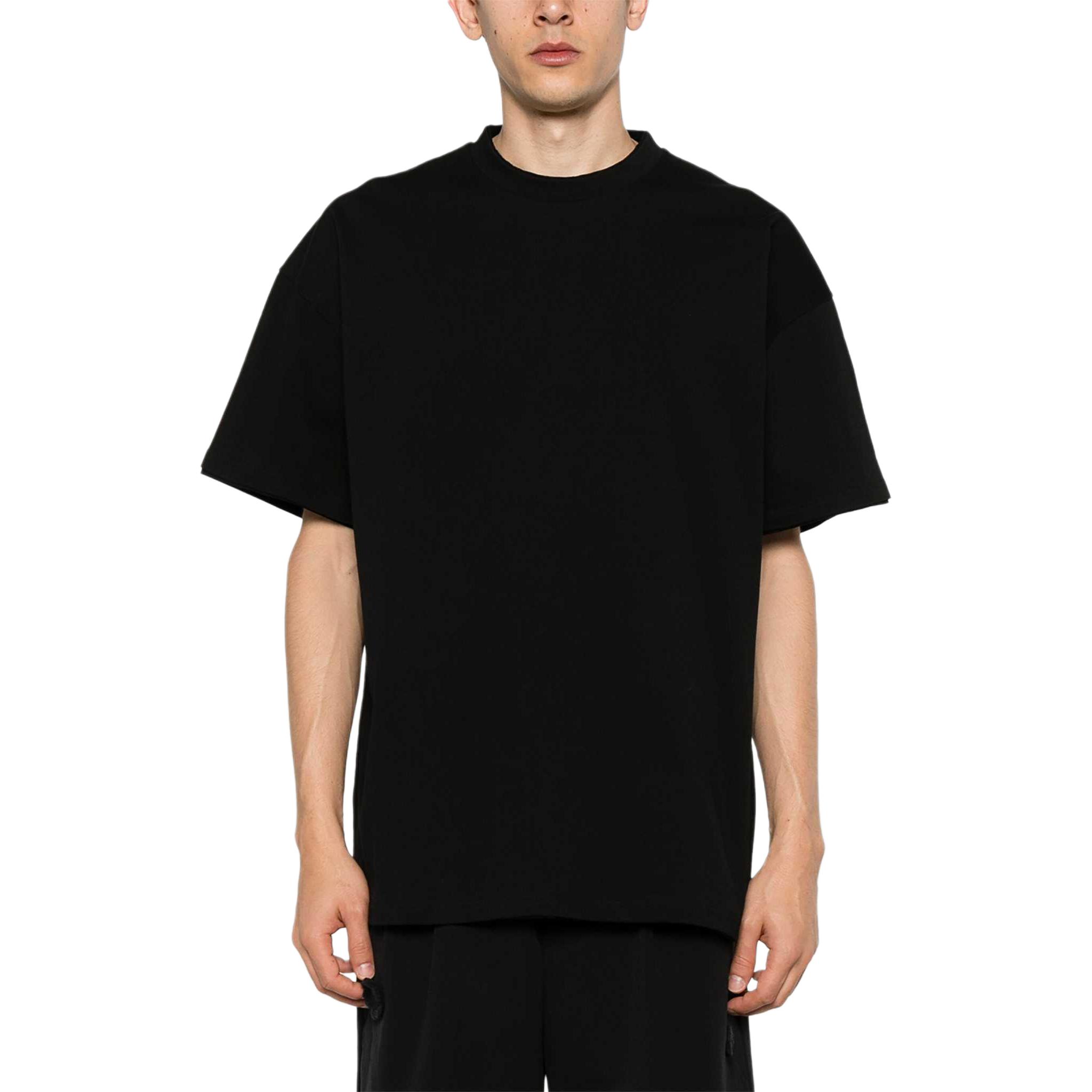 Shop Jil Sander SS24 Kaos Hitam Longgar Cetak Huruf Leher O. J61GC0002J20086-BLACK