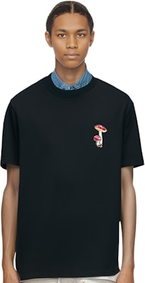 ジルサンダー SS24 ブラック マッシュルームプリント リラックス Tシャツ J47GC0142-J20150-BLACK Cheap ジルサンダー SS24 ブラック マッシュルームプリント リラックス Tシャツ J47GC0142-J20150-BLACK