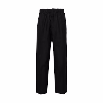 JIL SANDER SS24 Black Solid Relaxed Fit Pleated Elastic Casual Pants J23KA0005J45225-BLACK
