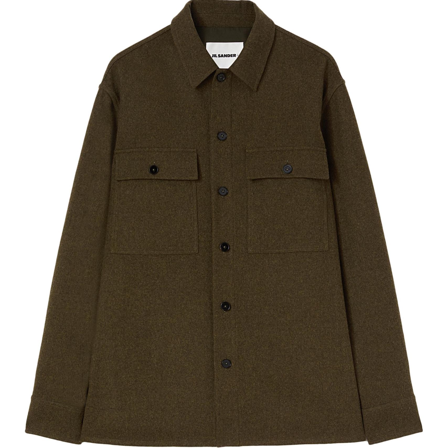 Order Jil Sander SS24  Brown Relaxed Fit Long Sleeve Shirt with Chest Pocket. J47DL0131J40182-BROWN