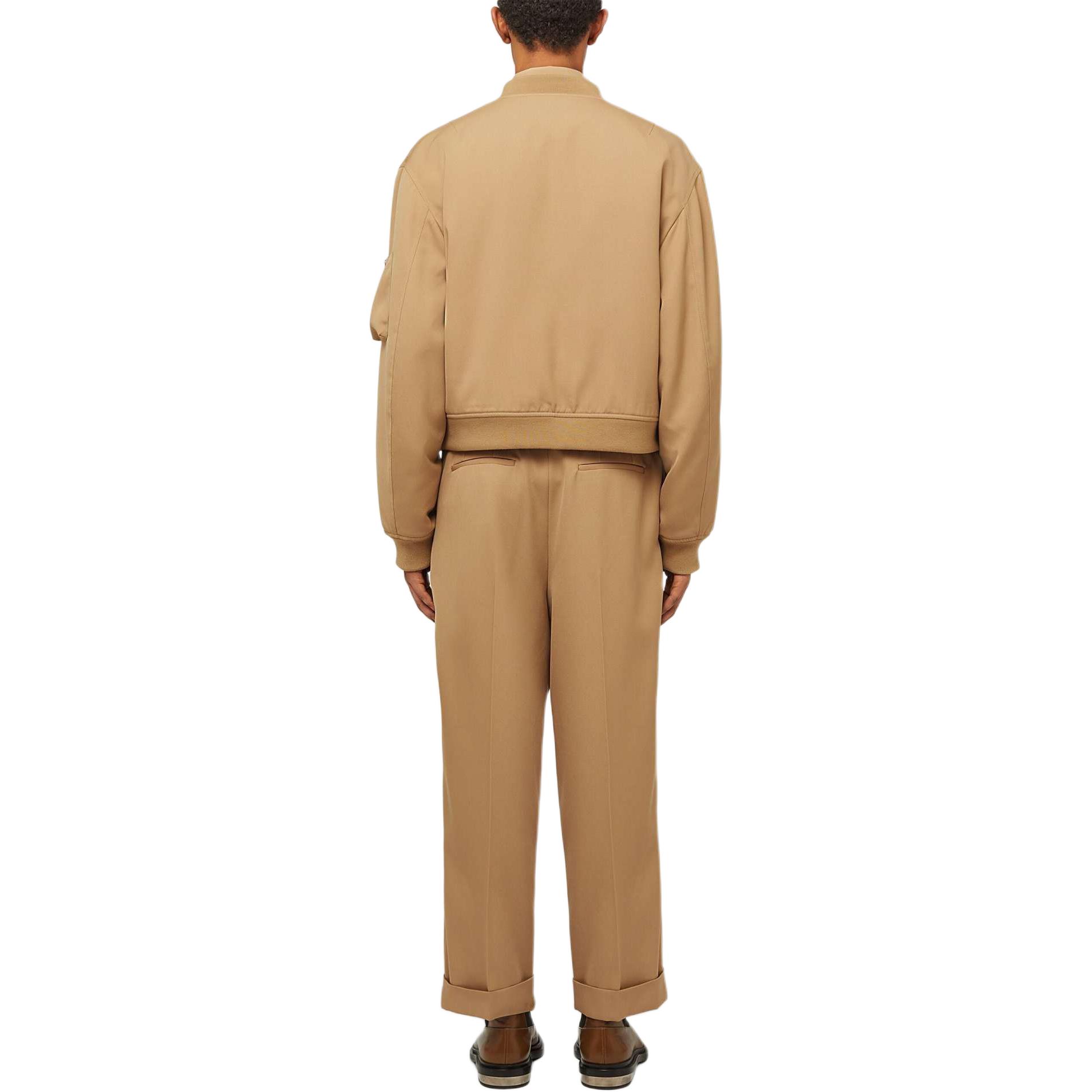 Purchase Jil Sander SS24  Camel Brown Mid-Rise Relaxed Pleated Casual Pants. J22KA0230J40002-BROWN