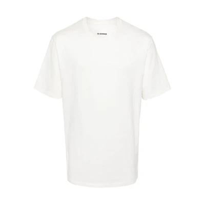 JIL SANDER SS24 Optical White Letter Graphic Crewneck T-Shirt. J21GC0161J46219-WHITE