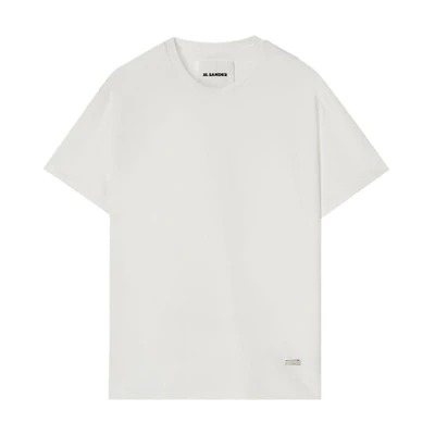 JIL SANDER SS24 White Crew Neck Cotton Short Sleeve Casual T-Shirt. J22GC0128J20073