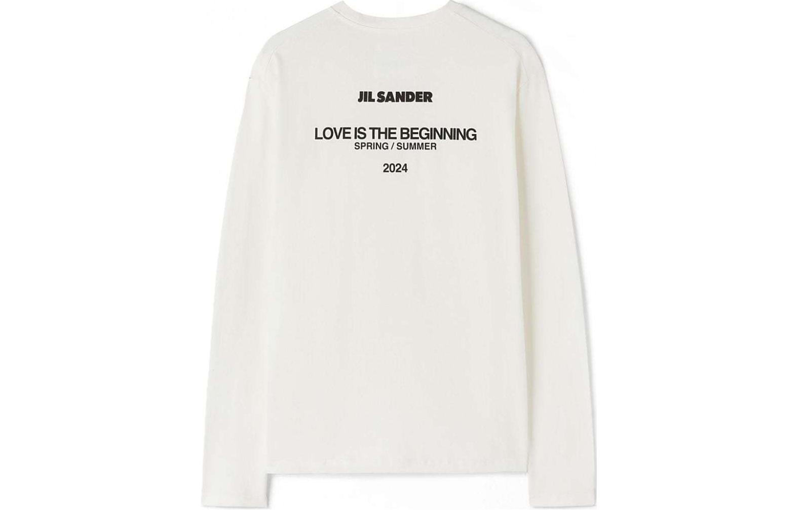 Lookbook JIL SANDER SS24 白色長袖圓領字母設計T恤 J21GC0160J46219-WHITE