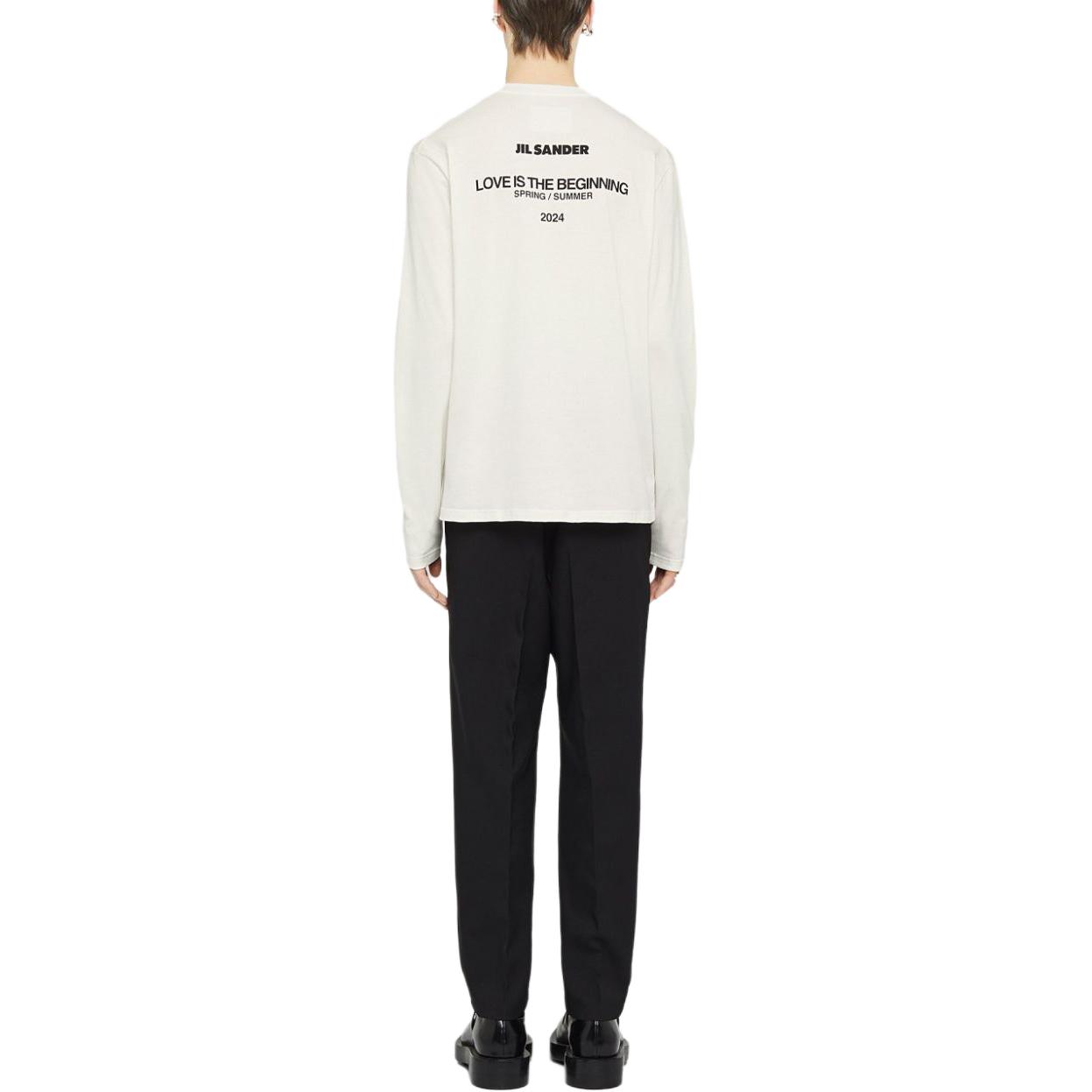 Purchase JIL SANDER SS24 白色長袖圓領字母設計T恤 J21GC0160J46219-WHITE