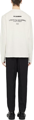 JIL SANDER SS24 White Crewneck Long Sleeve T-Shirt with Letter Design J21GC0160J46219-WHITE Purchase JIL SANDER SS24 White Crewneck Long Sleeve T-Shirt with Letter Design J21GC0160J46219-WHITE