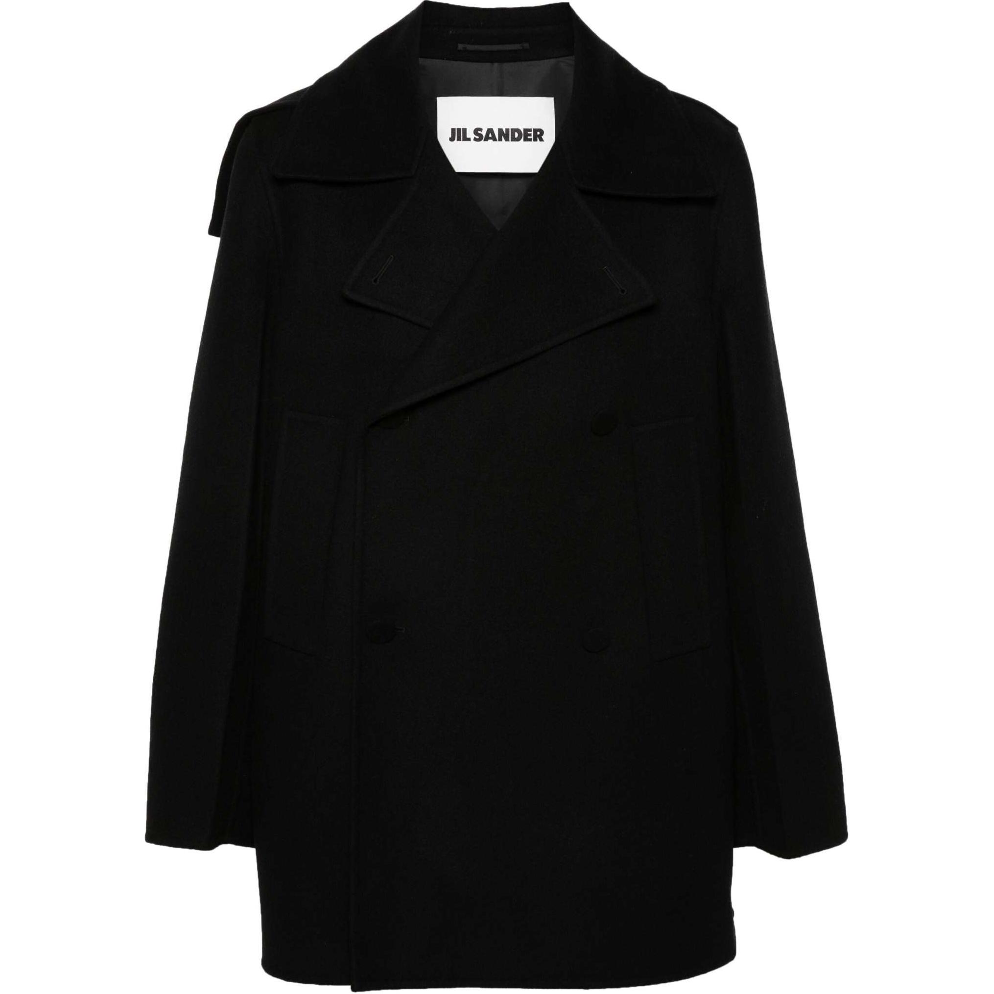 Jil Sander SS24 Black Double-Breasted Relaxed Fit Jacket J22AM0109J40153-BLACK