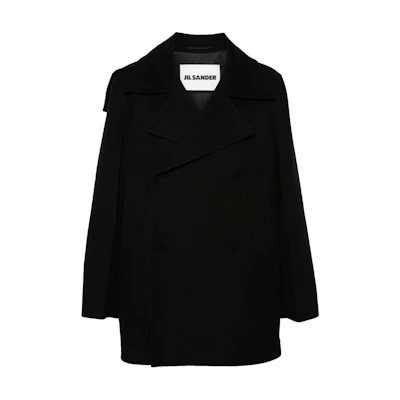 Jil Sander SS24 Black Double-Breasted Relaxed Fit Jacket J22AM0109J40153-BLACK