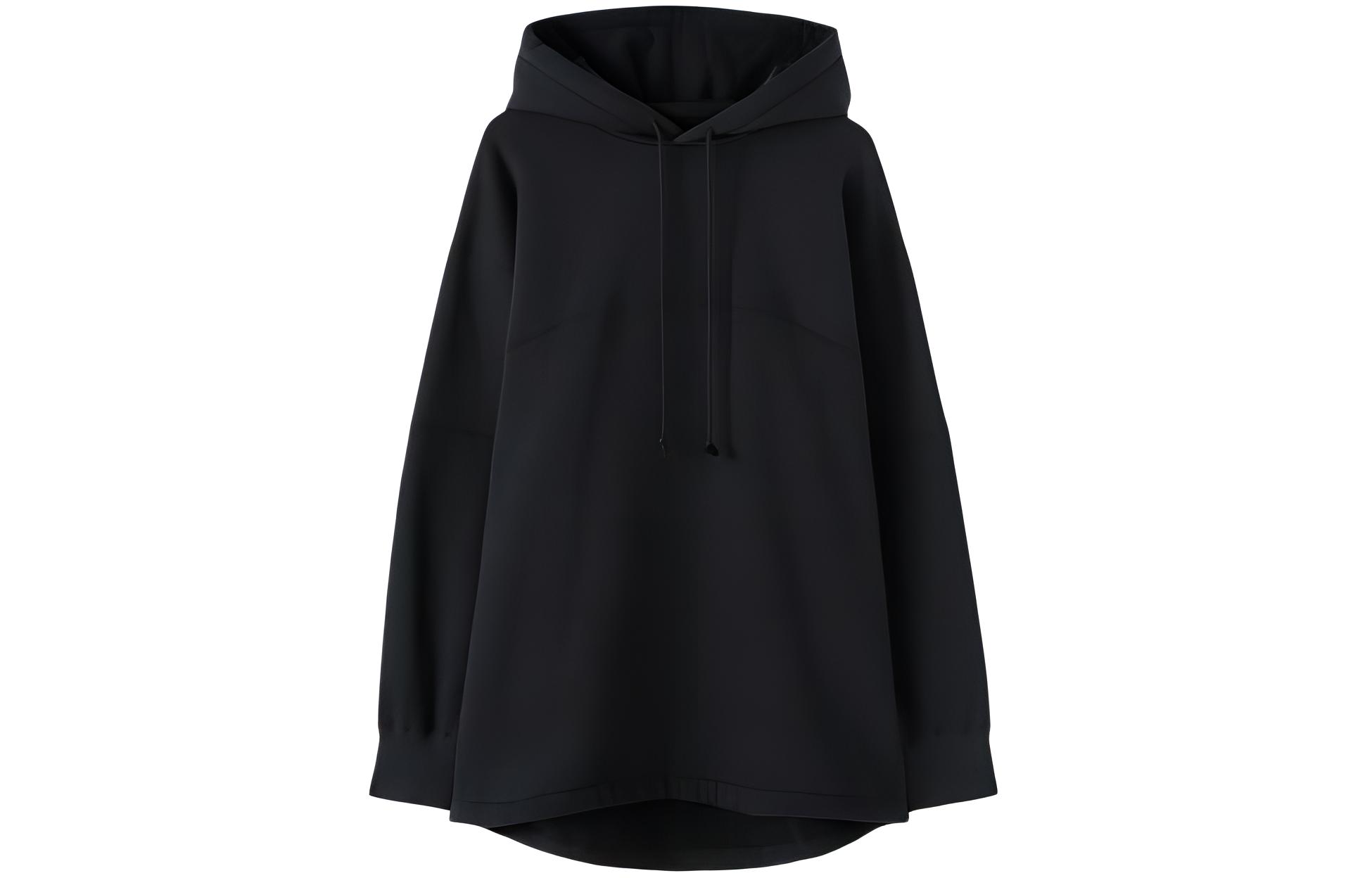 Jil Sander SS24 Black Embroidered Cotton Pullover Hoodie for Men J22GU0120J20128001