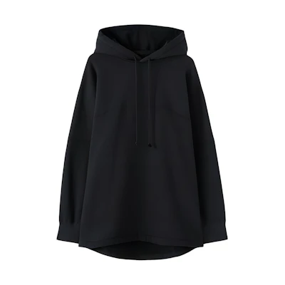 Jil Sander SS24 Black Embroidered Cotton Pullover Hoodie for Men J22GU0120J20128001