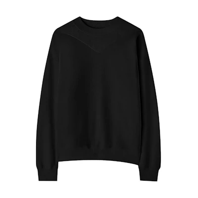 JIL SANDER SS24 Black Plain Knit Pullover Sweatshirt J22GU0116J20128-BLACK