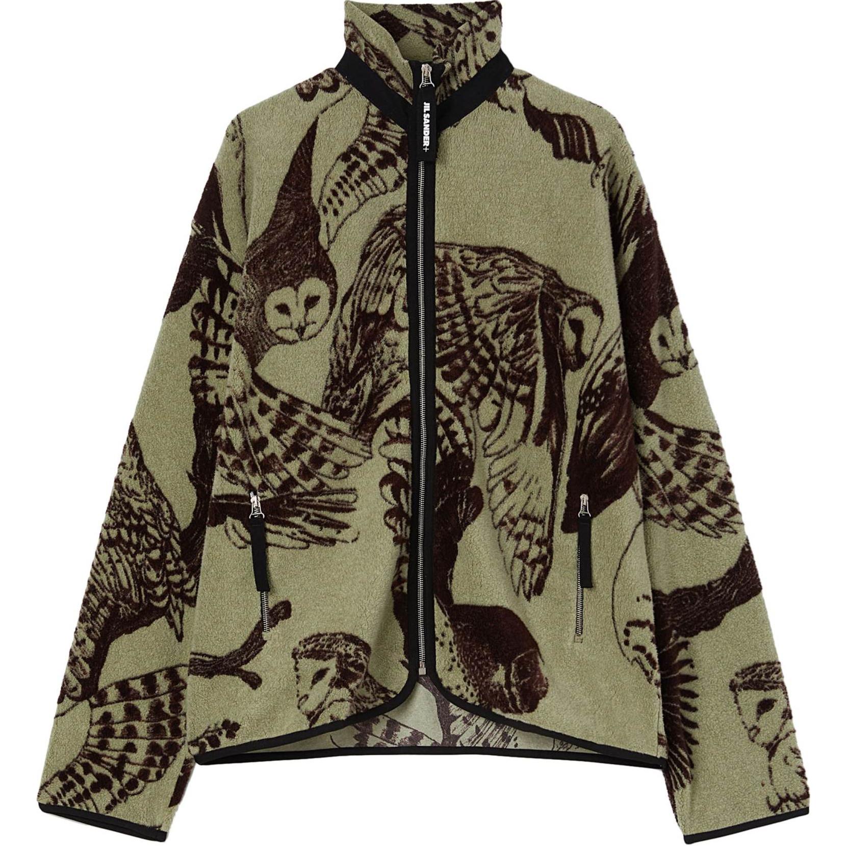 JIL SANDER SS24 Black Relaxed Fit Printed Zip-Up Long Sleeve Sweatshirt Men J47HG0105J20239-BLACK