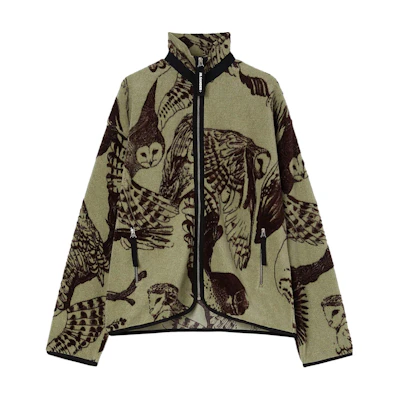 JIL SANDER SS24 Black Relaxed Fit Printed Zip-Up Long Sleeve Sweatshirt Men J47HG0105J20239-BLACK