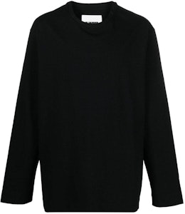 ジルサンダー SS24 ブラック ストレッチ ニット クルーネック 長袖 メンズ Tシャツ J22GC0167J20017-BLACK Order ジルサンダー SS24 ブラック ストレッチ ニット クルーネック 長袖 メンズ Tシャツ J22GC0167J20017-BLACK