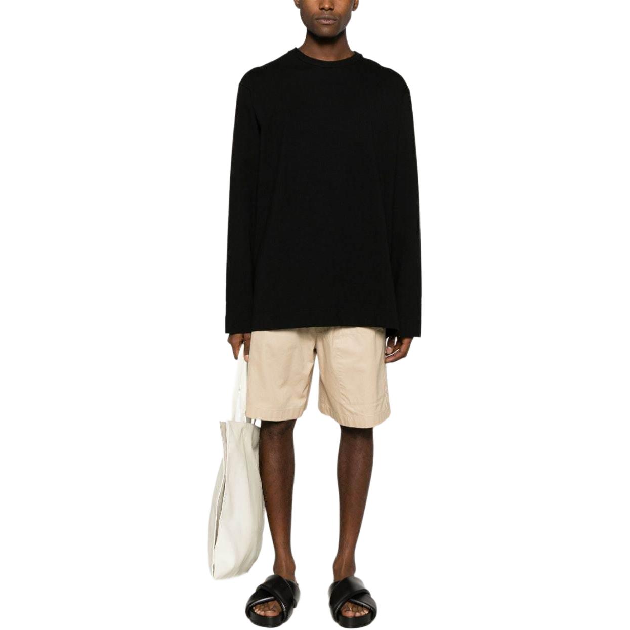 Lookbook ジルサンダー SS24 ブラック ストレッチ ニット クルーネック 長袖 メンズ Tシャツ J22GC0167J20017-BLACK