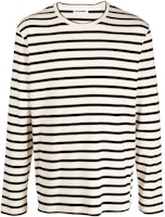 JIL SANDER SS24 Classic Striped Cotton Crewneck Pullover Ivory White Men. J47NH0002-J46497-080 JIL SANDER SS24 Classic Striped Cotton Crewneck Pullover Ivory White Men. J47NH0002-J46497-080