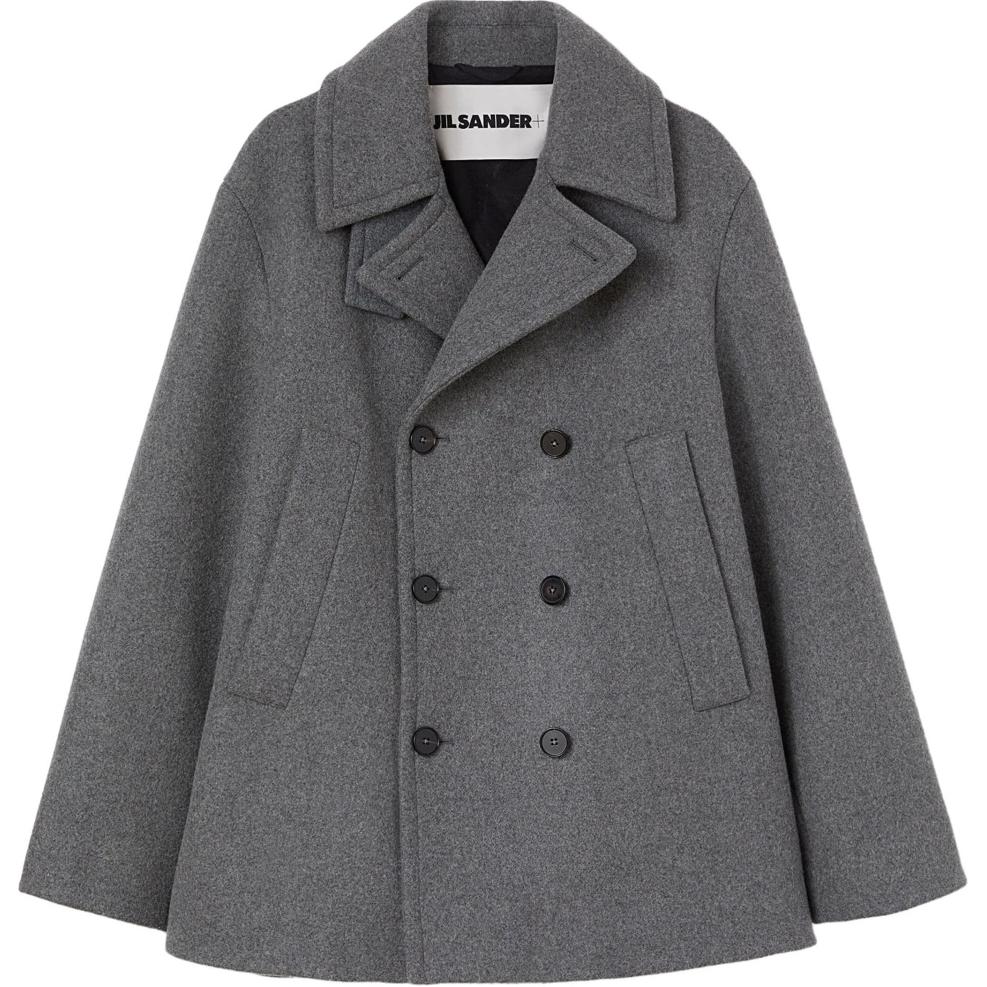 JIL SANDER SS24 Double-Breasted Felt-Effect Jacket in Grey J47AM0105J40004-GREY