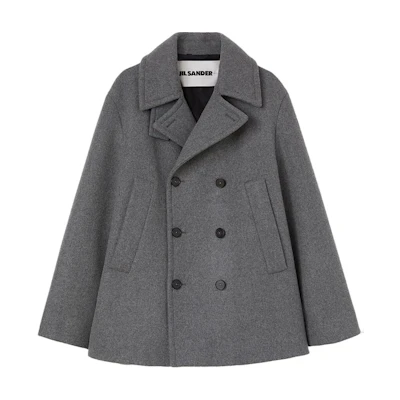 JIL SANDER SS24 Double-Breasted Felt-Effect Jacket in Grey J47AM0105J40004-GREY