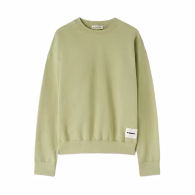 Jil Sander SS24 Light Green Colorblock Logo Long Sleeve Sweatshirt J47GU0104-J20039-338