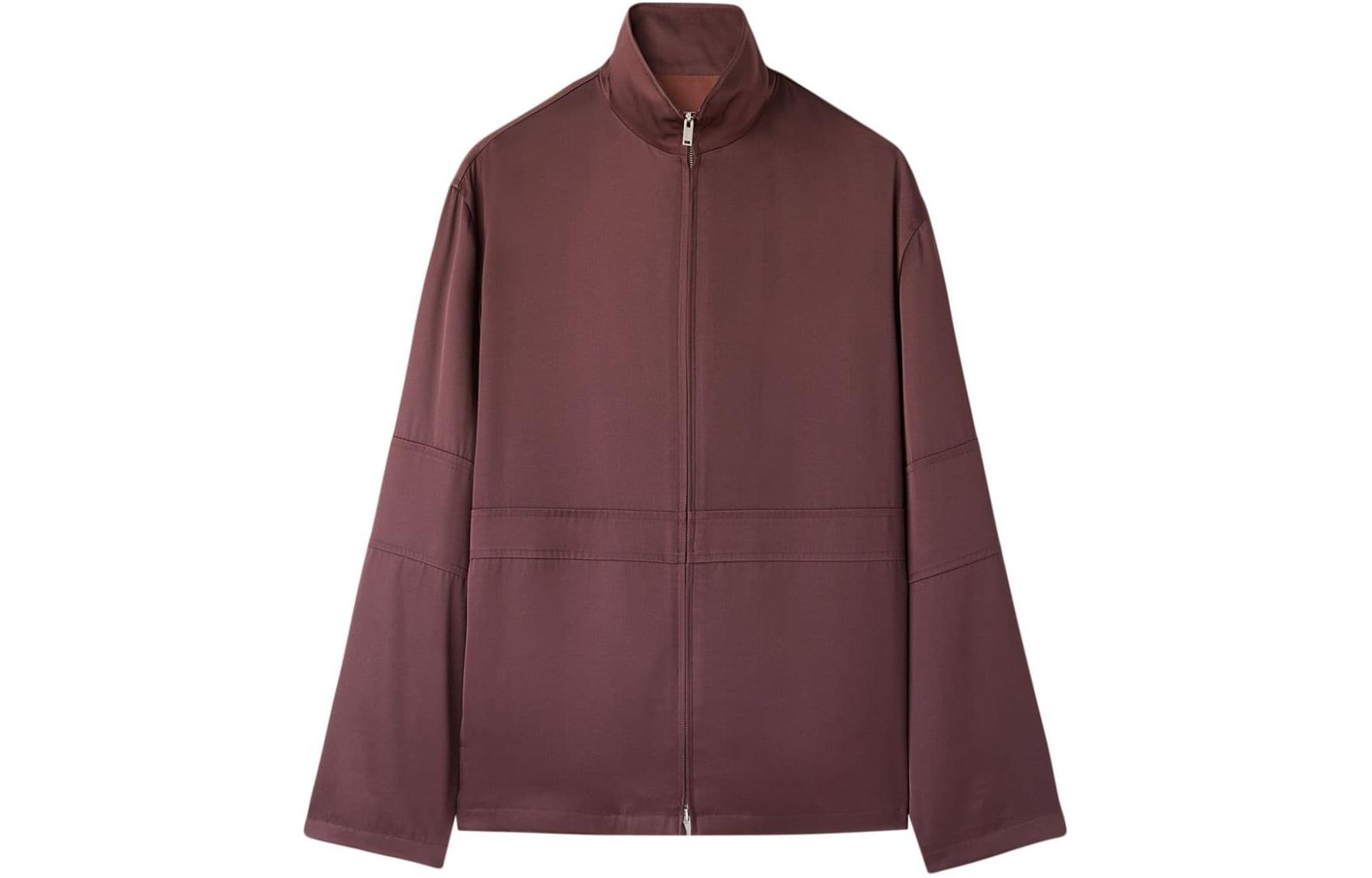 JIL SANDER SS24 Maroon Paneled High-Neck Zip-Up Jacket J61BN0015J65112-RED
