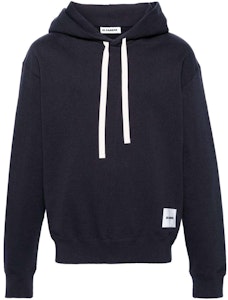 JIL SANDER SS24 Biru Tua Logo Patch Hoodie Pullover. J47GU0105J20039-BLUE Order JIL SANDER SS24 Biru Tua Logo Patch Hoodie Pullover. J47GU0105J20039-BLUE