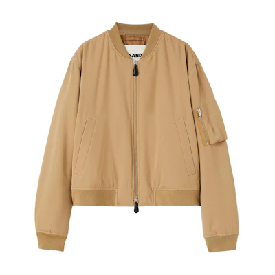 Jil Sander SS24 Relaxed Fit Long Sleeve Zip Jacket - Camel Brown J22BN0241J40002-BROWN