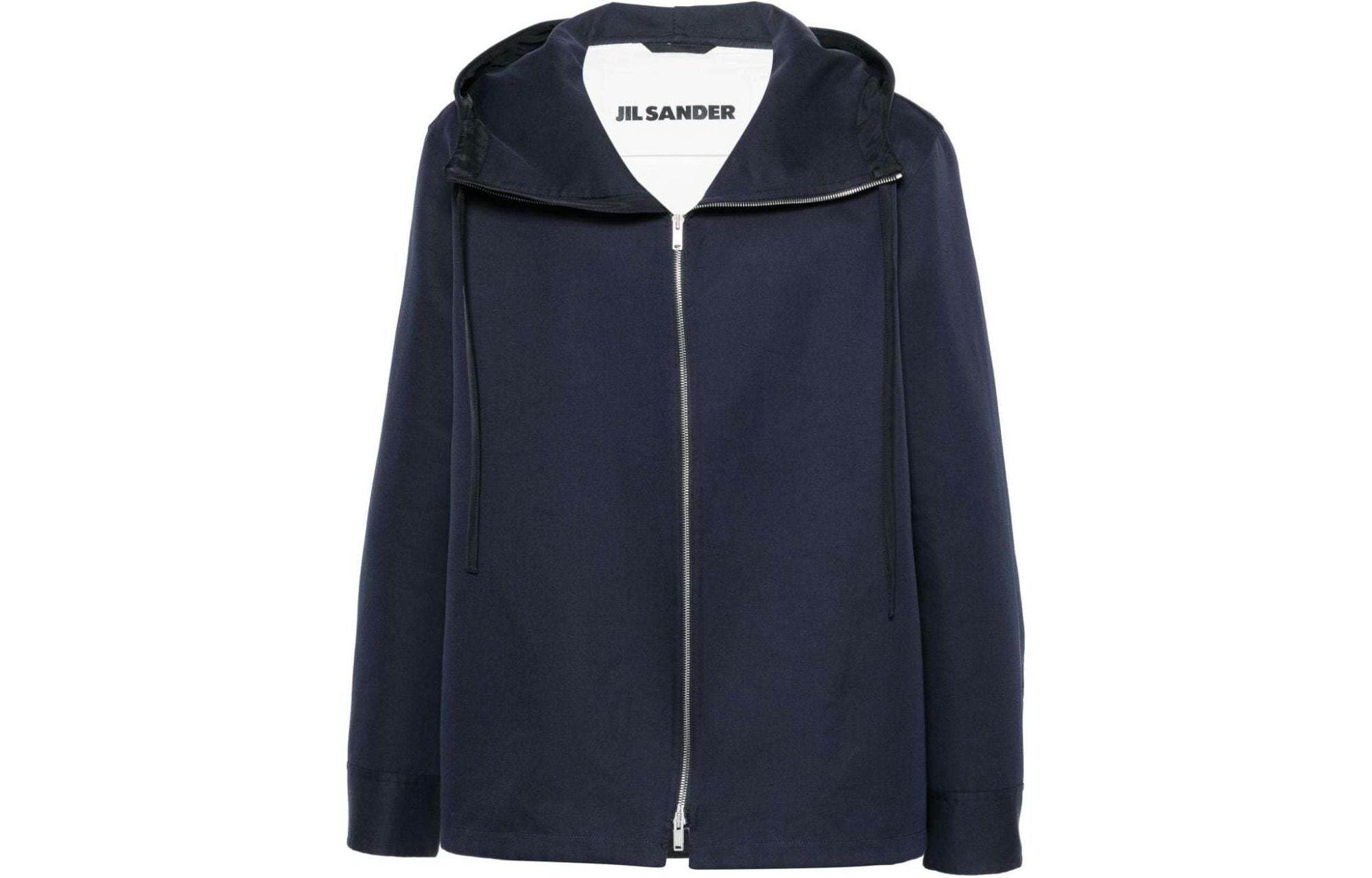 JIL SANDER SS24 Solid Color Hooded Zip Jacket - Midnight Blue J23BN0102J45216-BLUE