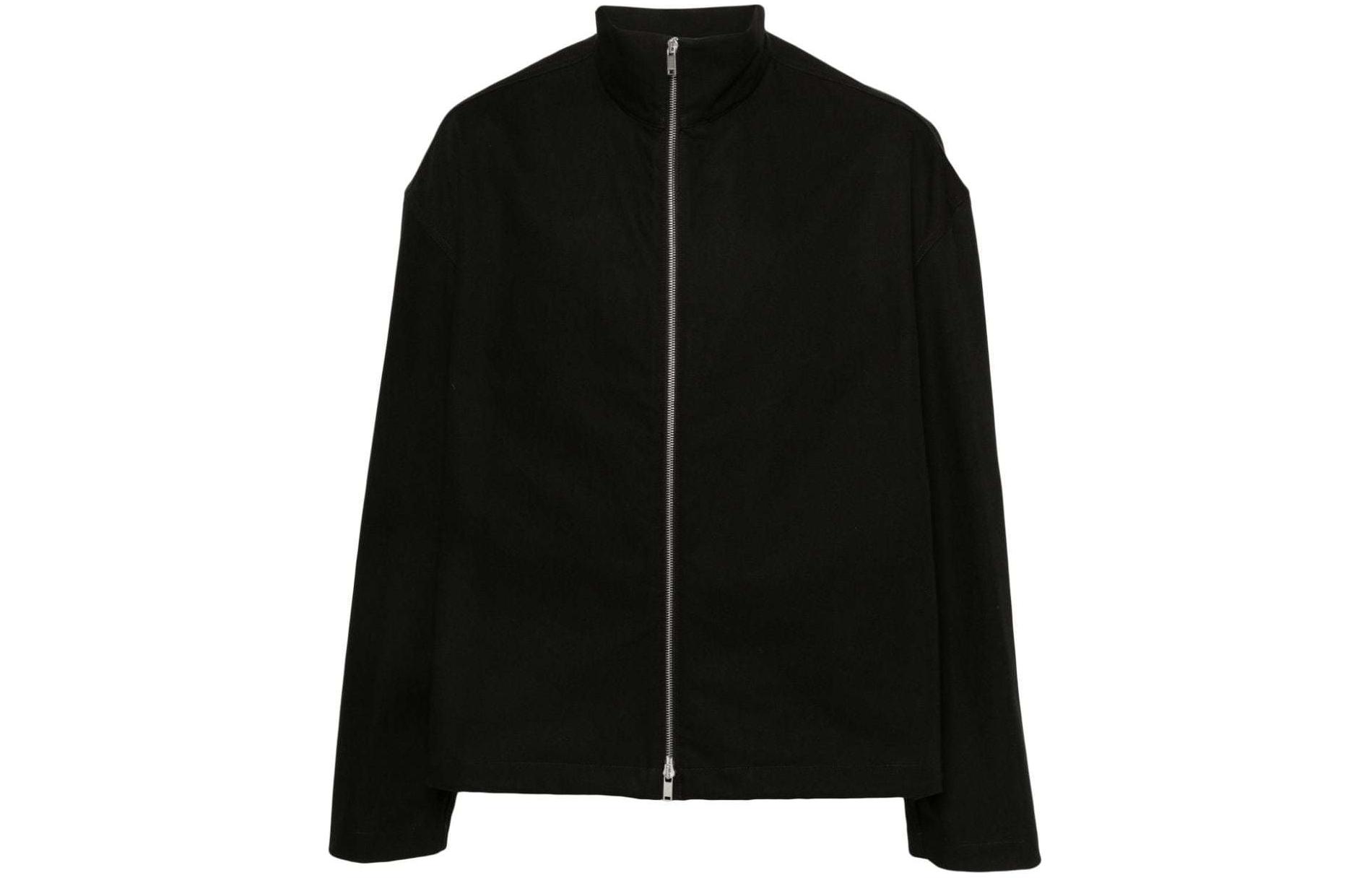 JIL SANDER SS24 Solid Color Stand Collar Zip Jacket Black J47BN0160J45136-BLACK