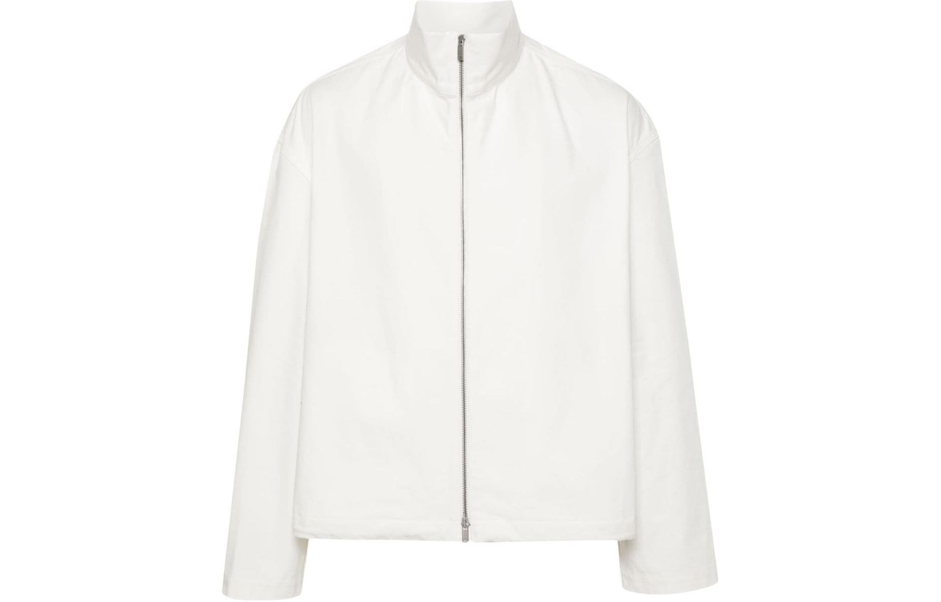 Jil Sander SS24 Zip-Up Stand Collar Jacket in Light Beige J47BN0160J45136-BEIGE