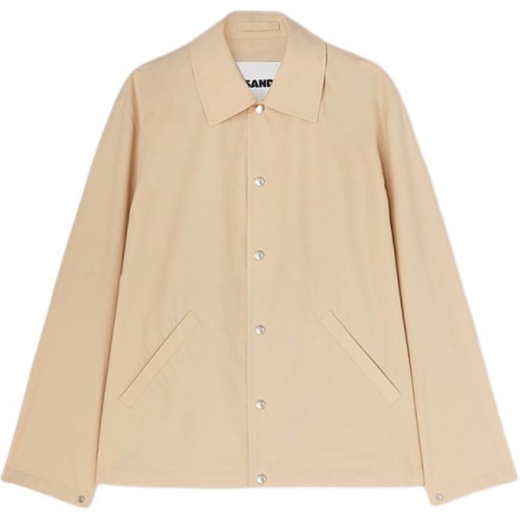 Jil Sander SS25 Minimalist Back Logo Beige Polo Collar  Jacket J23BN0003J45026-236