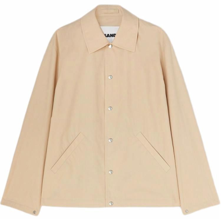 Order Jil Sander SS25 Jaket Kolar Polo Logo Belakang Minimalis Beige J23BN0003J45026-236