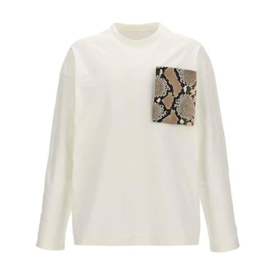 JIL SANDER White Crewneck Pullover Long Sleeve Sweatshirt J21GC0159J20035102