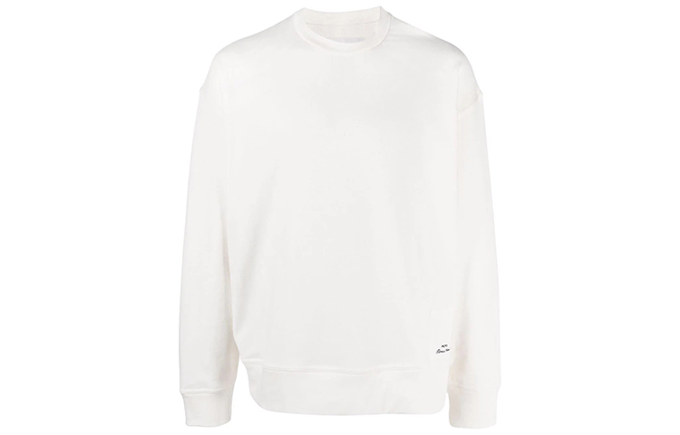 Jil Sander White Crewneck Sweatshirt with Back Print and Tassels. JSMT707057MT248608