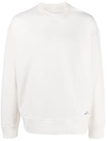 Jil Sander White Crewneck Sweatshirt with Back Print and Tassels. JSMT707057MT248608 Jil Sander White Crewneck Sweatshirt with Back Print and Tassels. JSMT707057MT248608