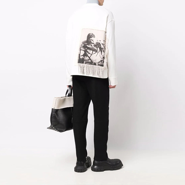 Purchase Jil Sander 白色背面印花流蘇圓領衛衣 JSMT707057MT248608