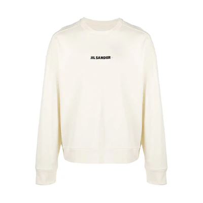 JIL SANDER White Crewneck Sweatshirt with Logo Embroidery. JPUS707532MS248608-102