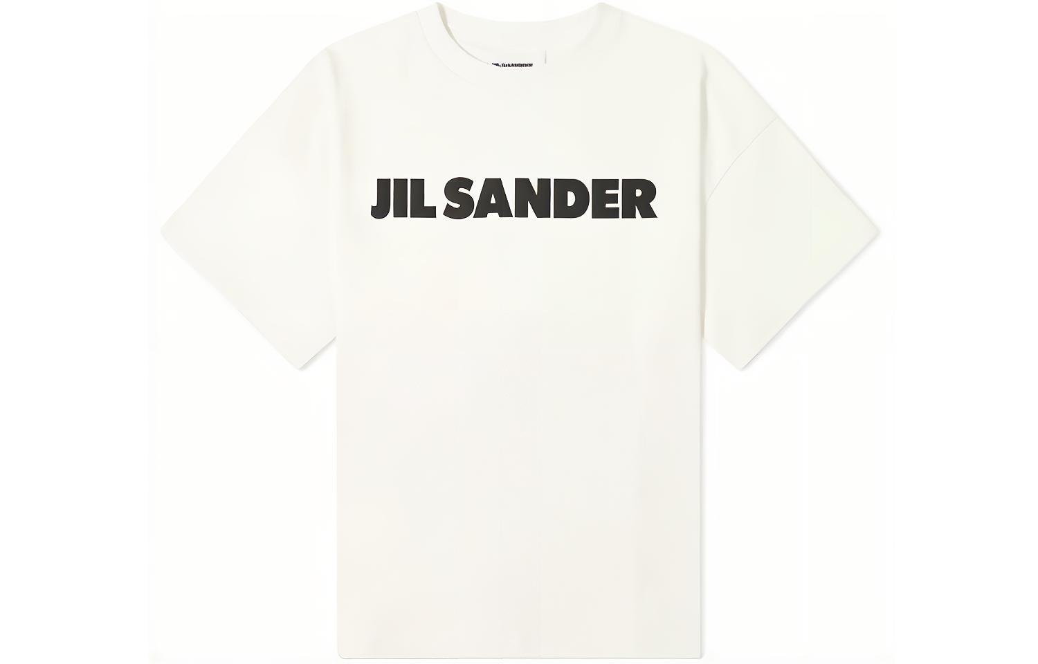 JIL SANDER White Logo Print Casual Short Sleeve T-Shirt. JSMS707045-MS248708-102