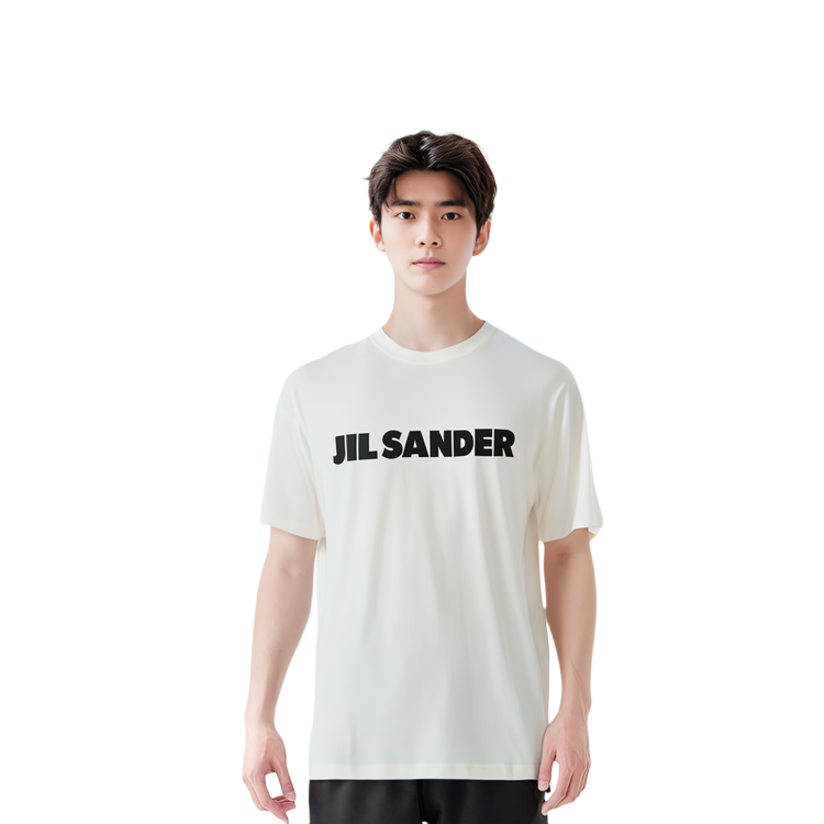 Details for 吉尔·桑德白色印花logo休闲短袖T恤。 JSMS707045-MS248708-102
