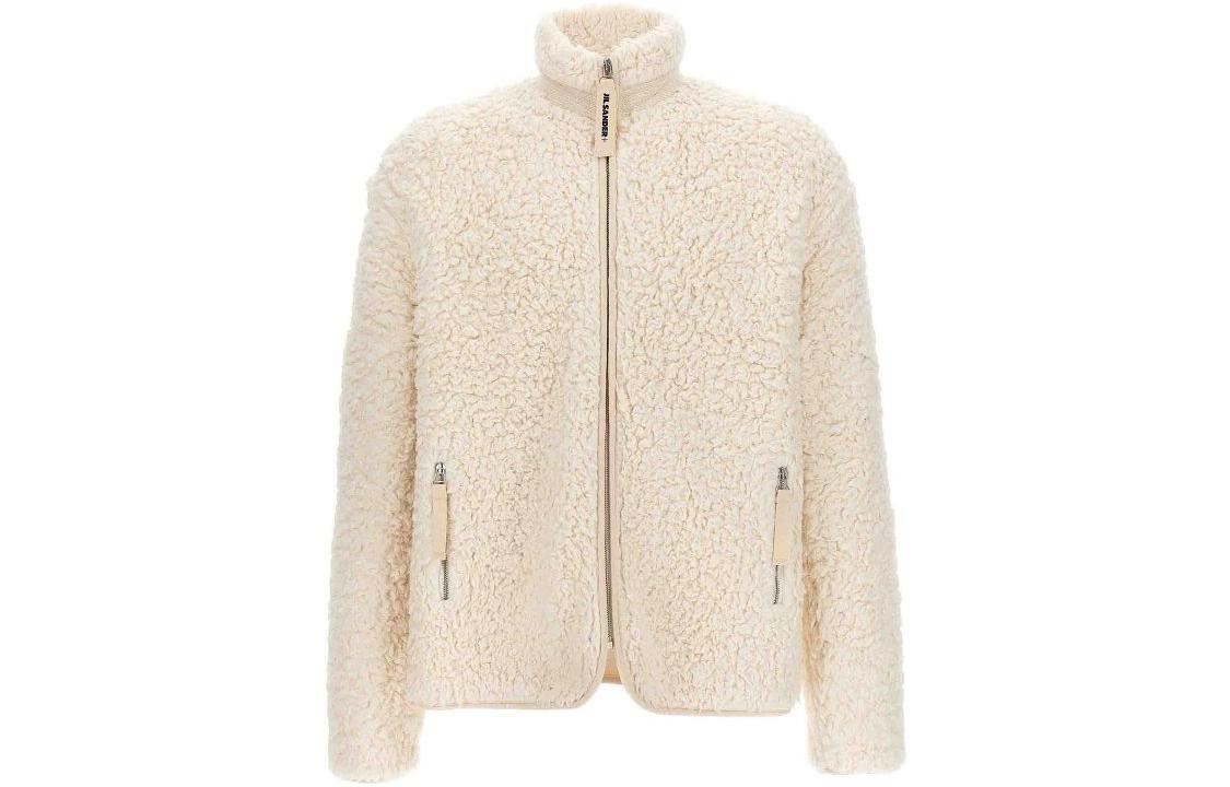 Jil Sander White Loose-Fit Zip-Up High Collar Jacket J47GU0011J20088-106