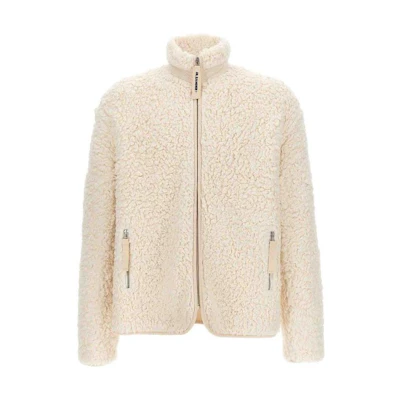 Jil Sander White Loose-Fit Zip-Up High Collar Jacket J47GU0011J20088-106